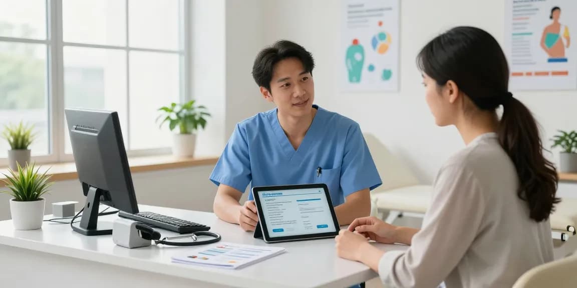 Consultation on retatrutide online in a modern healthcare setting with patient and professional.