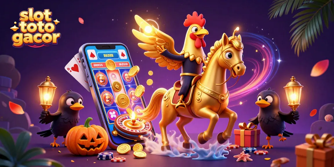 Spin the reels in stunning detail at slot toto gacor with an energetic casino scene featuring vibrant characters and game elements.