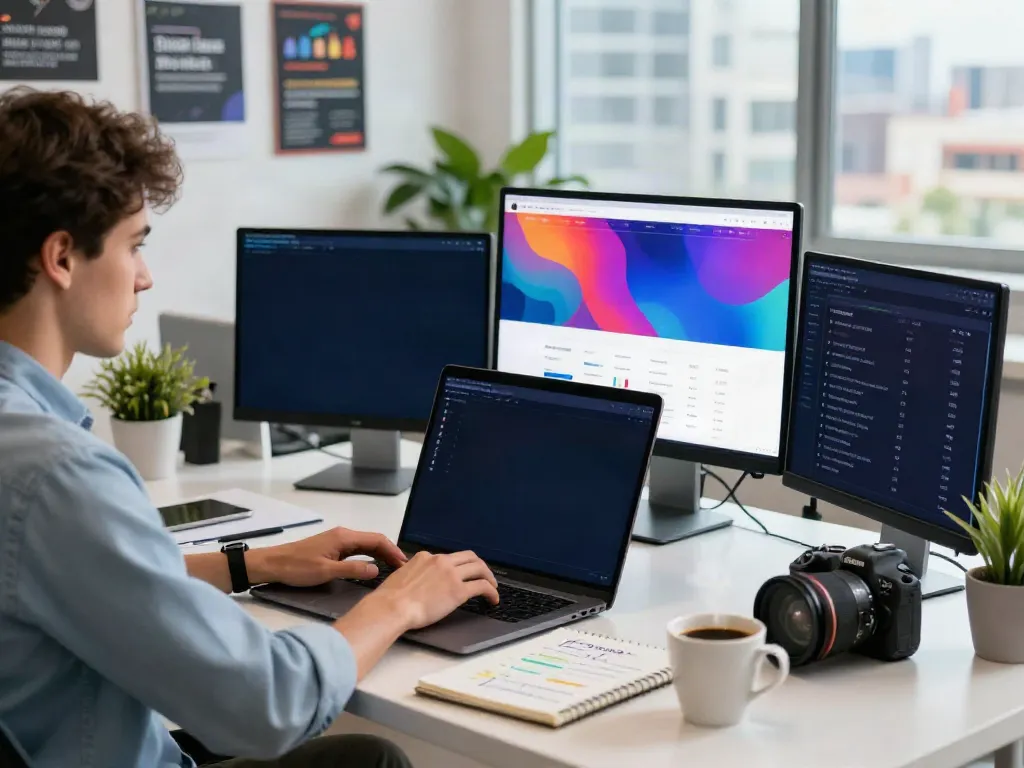 Professional workspace focused on instant indexing tools and digital marketing analytics.