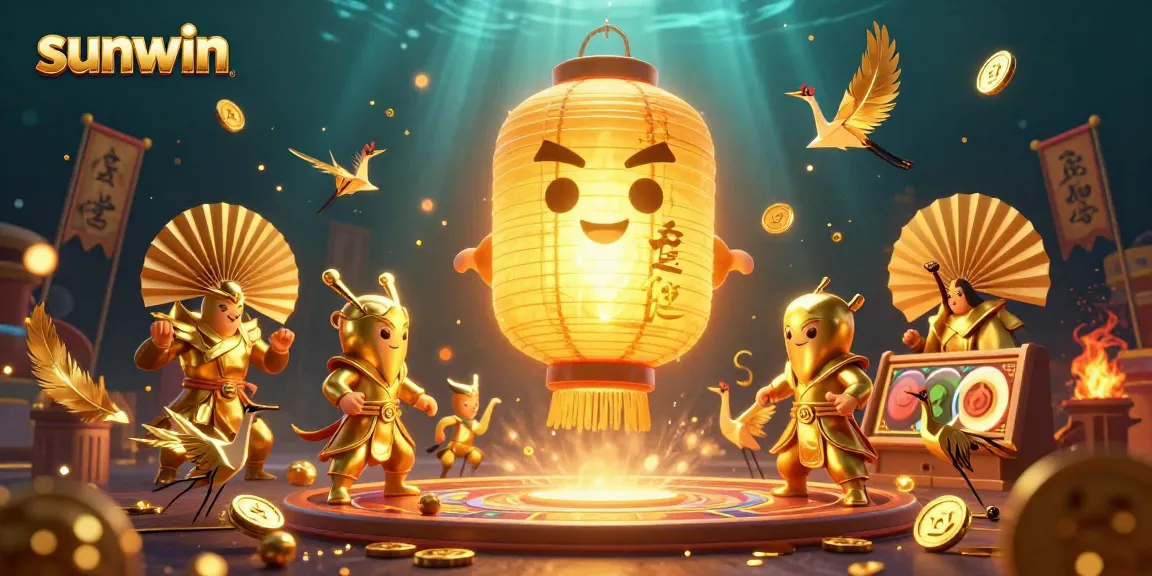 Engage with sunwin's exciting slot games in a vibrant night market casino scene full of energy.