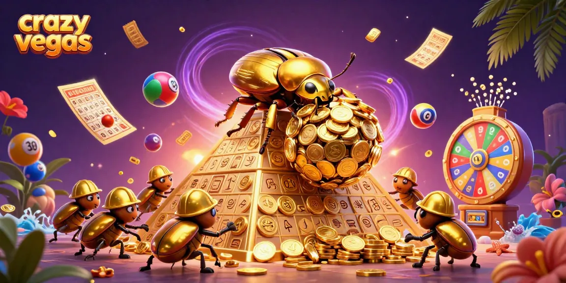 Engage with crazyvegas through captivating gaming visuals, showcasing vibrant casino elements and golden treasures.